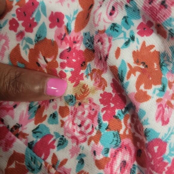 Sporting Club Vintage Floral Romper Pink Cotton Playsuit Buttons Wide Leg Small - Picture 8 of 15